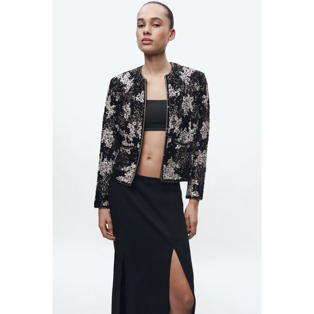 🤍 OPEN FRONT SEQUIN JACKET NWT - image 5